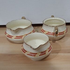 Vintage Alfred Meakin Royal Marigold Lenora Cream, Sugar and Another Saucer One